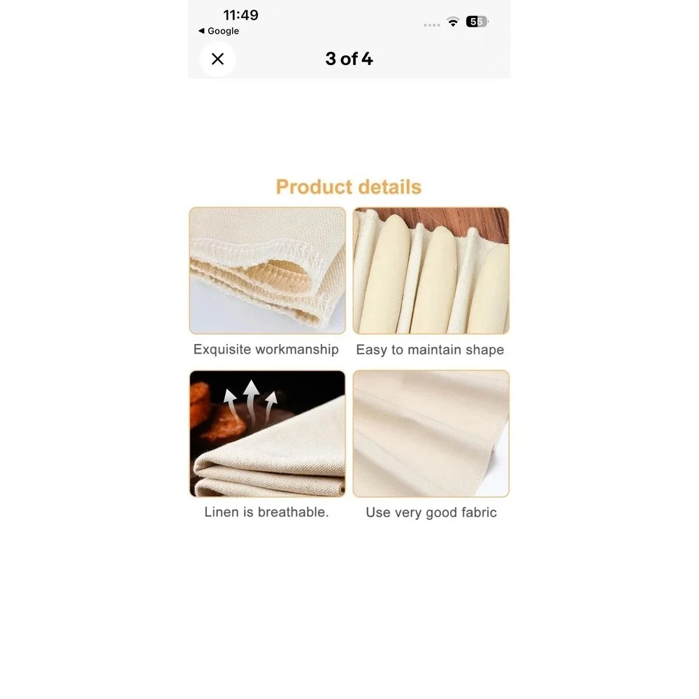 2 Pack Linen Bread Cloth Proofing Towels 14
